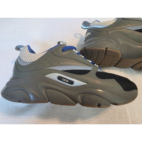 Dior B22 Men’s Sneakers Size 41 (US 8) Grey Black Blue Mesh Leather Pre-Owned - Picture 1 of 16
